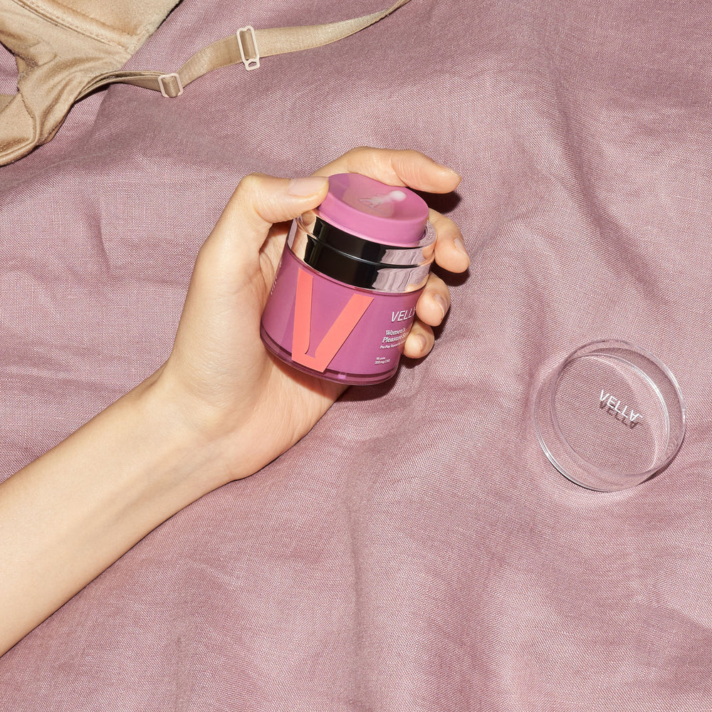 pictured: jar of Vella women's pleasure serum